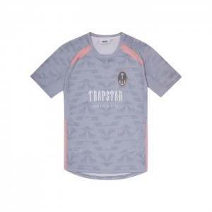 Camiseta Trapstar Irongate Football Jersey Hombre Gris Rosas España | BY74-827