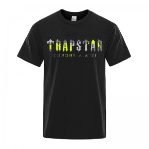 Camiseta Trapstar Its a Secret Dave Hombre Negras España | IT28-923