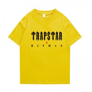 Camiseta Trapstar X Hitman Hombre Amarillo España | UI07-969