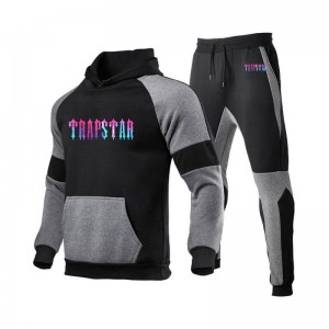 Chándal Trapstar Fleece Causal Deporte Hombre Negras España | SM50-803