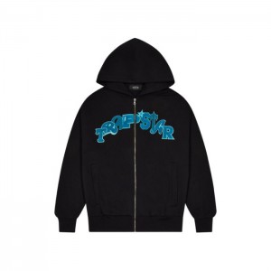 Chándal Trapstar Wildcard Chenille Hoodie Hombre Negras Turquesa España | VD06-339