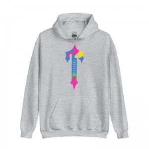 Sudadera con Capucha Trapstar Colorful Logo Rainbow Hombre Gris España | EL64-423