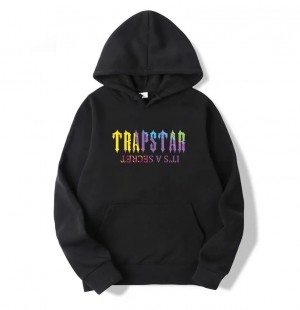 Sudadera con Capucha Trapstar It's a Secret Print Hombre Negras España | MH18-200