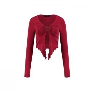 Top Trapstar Long Sleeve Wing Hem Bralette Mujer Rojas España | ZM68-069