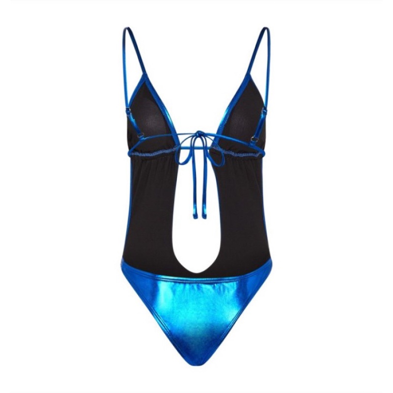 Bañadores Trapstar Metallic Cutout One Piece Mujer Azules España | EV23-862