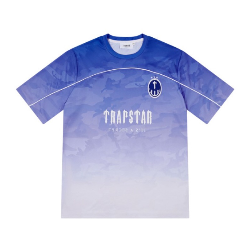 Camiseta Trapstar Irongate Football Jersey Hombre Azules España | AW08-821