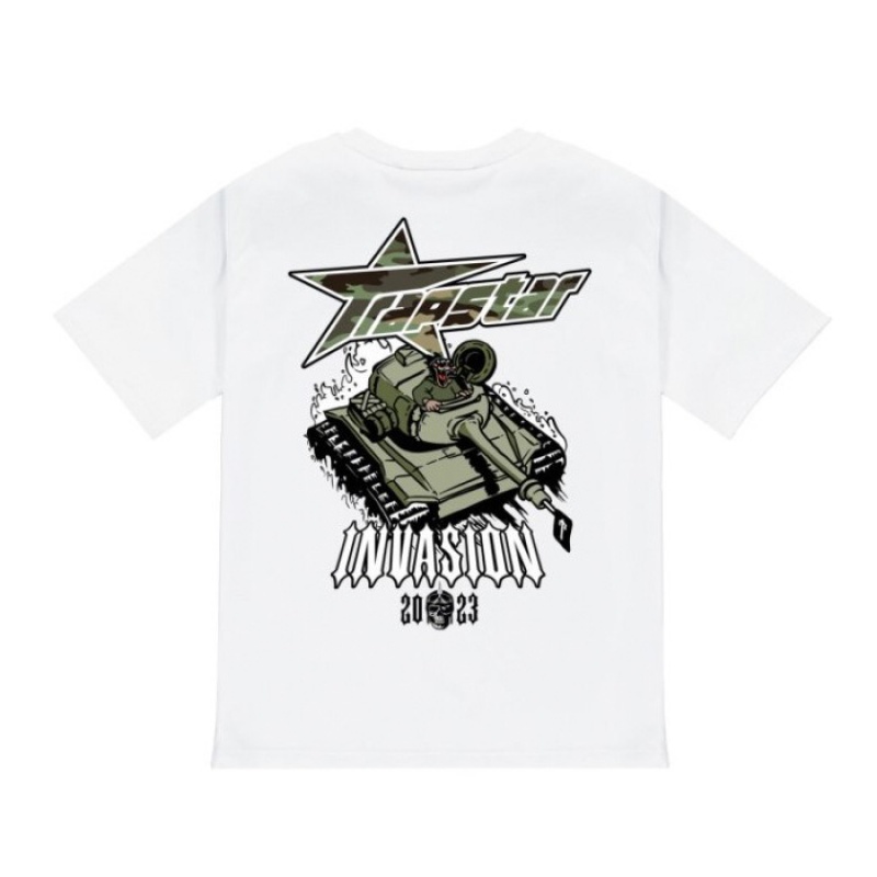 Camiseta Trapstar Trap Invasion Tee Hombre Blancas España | TC94-502