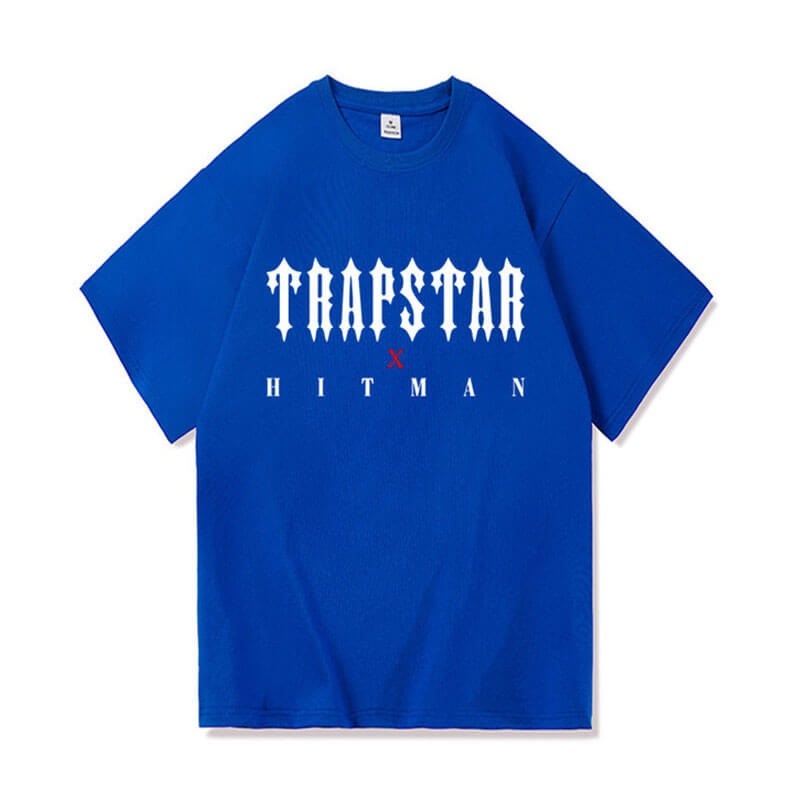 Camiseta Trapstar X Hitman Hombre Azules España | UI60-871