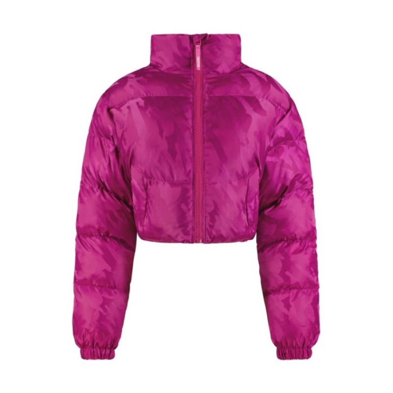 Chaquetas Trapstar Cropped T Jacquard Puffer Mujer Fucsia Rosas España | IX42-155