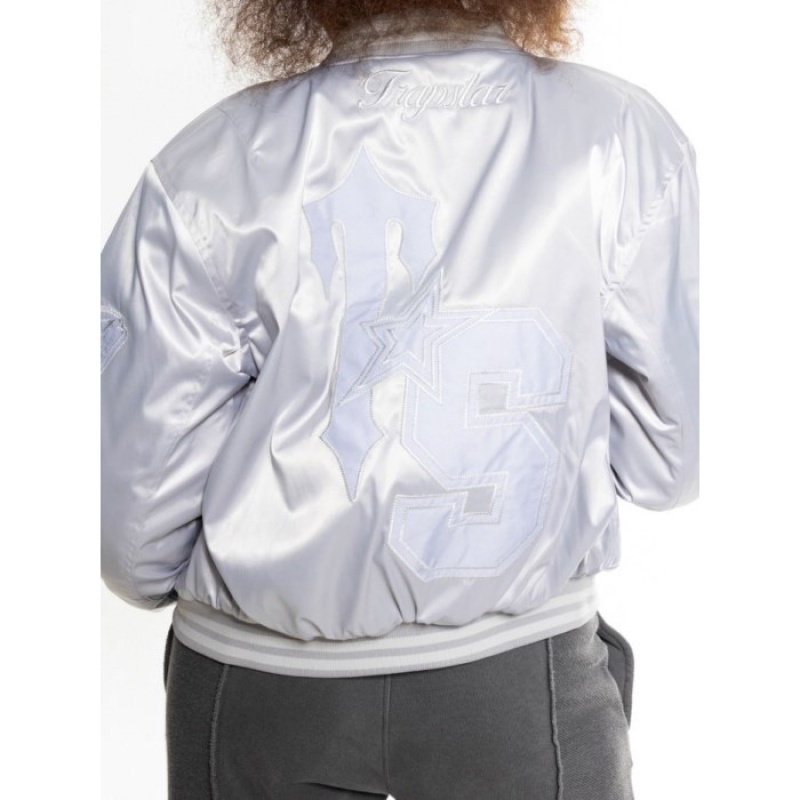 Chaquetas Trapstar Wildcard Stadium Jacket Mujer Plateadas España | PU51-988