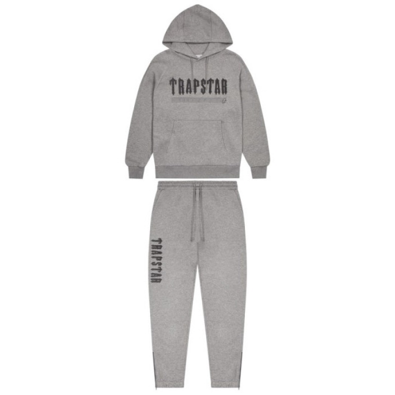 Chándal Trapstar Decoded Chenille 2.0 Hoodie Hombre Gris España | KN64-578