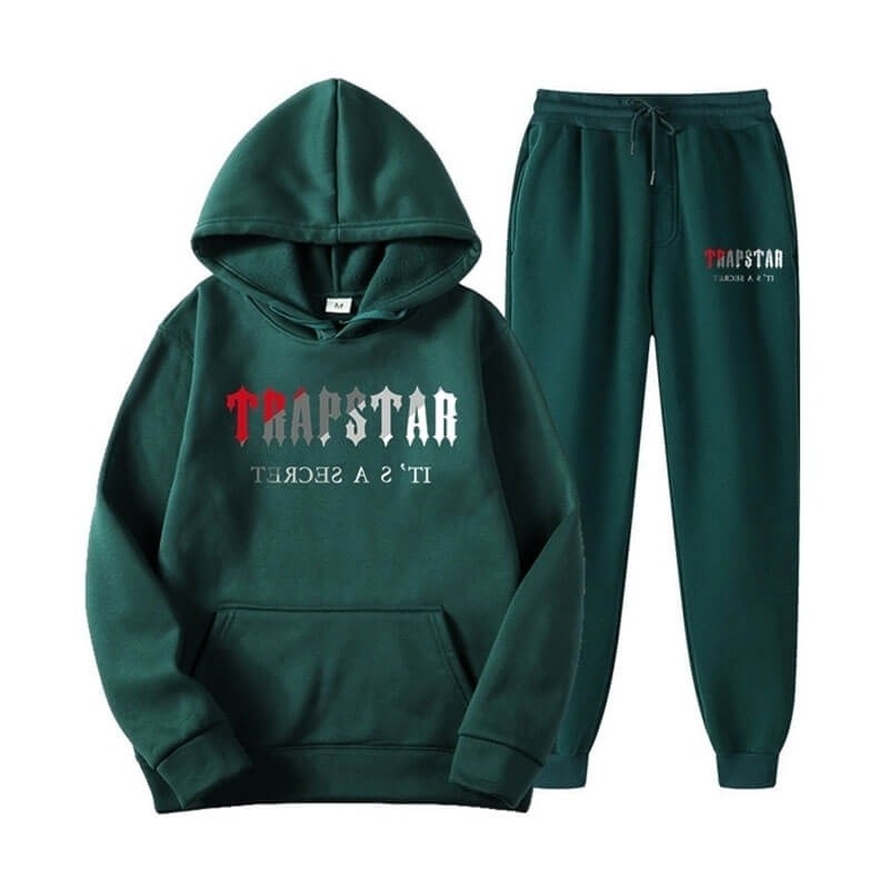 Chándal Trapstar It\'s A Secret Set Hombre Burdeos Verde España | UK67-408