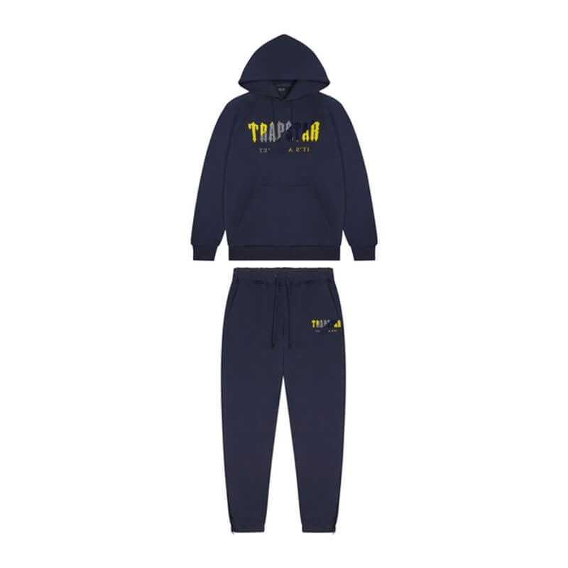 Chándal Trapstar Navy Chenille Decoded Hoodie Hombre Azul Marino Amarillo España | QW32-516