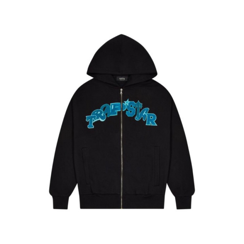 Chándal Trapstar Wildcard Chenille Hoodie Hombre Negras Turquesa España | VD06-339