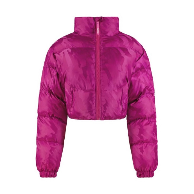 Ropa De Abrigo Trapstar Cropped T Jacquard Puffer Hombre Fucsia Rosas España | OX17-565