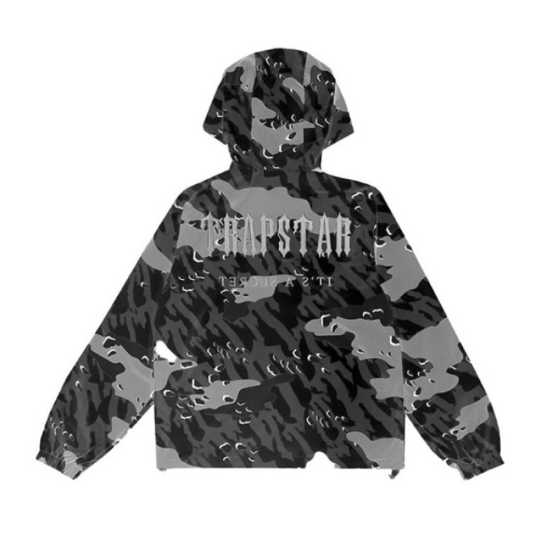 Ropa De Abrigo Trapstar Decoded Camo Windbreaker Hombre Negras Camuflaje España | BR67-429