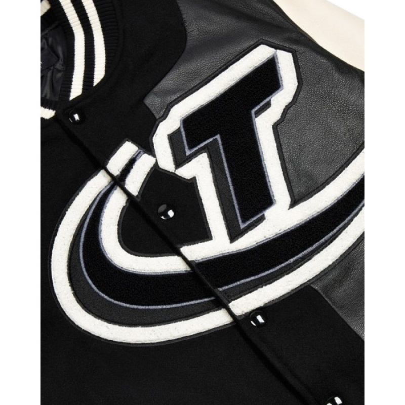 Ropa De Abrigo Trapstar Hyperdrive T Chenille Varsity Jacket Hombre Negras Blancas España | PI67-521