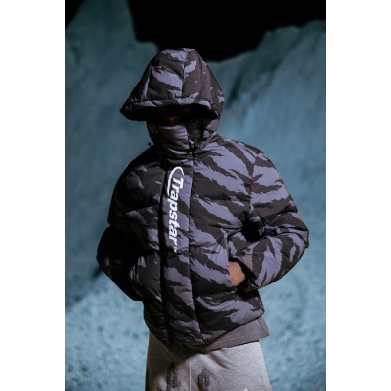 Ropa De Abrigo Trapstar Hyperdrive Technical Puffer Hombre Gris Camuflaje España | VD45-418