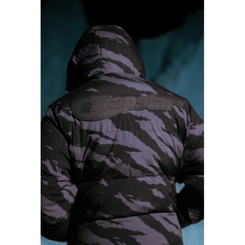 Ropa De Abrigo Trapstar Hyperdrive Technical Puffer Hombre Gris Camuflaje España | VD45-418