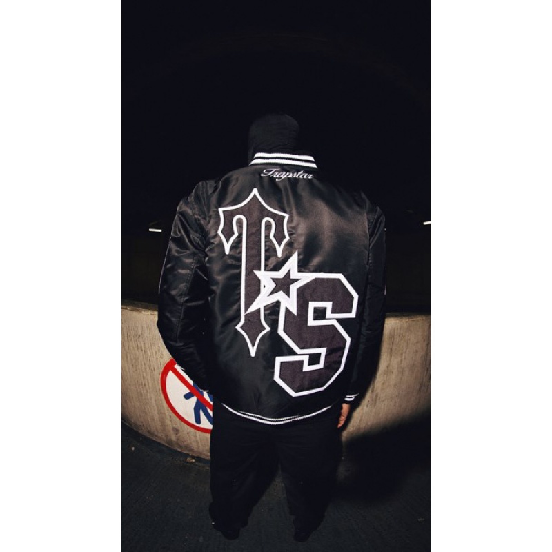 Ropa De Abrigo Trapstar Wildcard Varsity Jacket Hombre Blackout Edition España | TE79-520