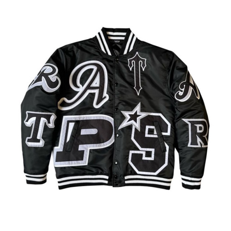 Ropa De Abrigo Trapstar Wildcard Varsity Jacket Hombre Blackout Edition España | TE79-520