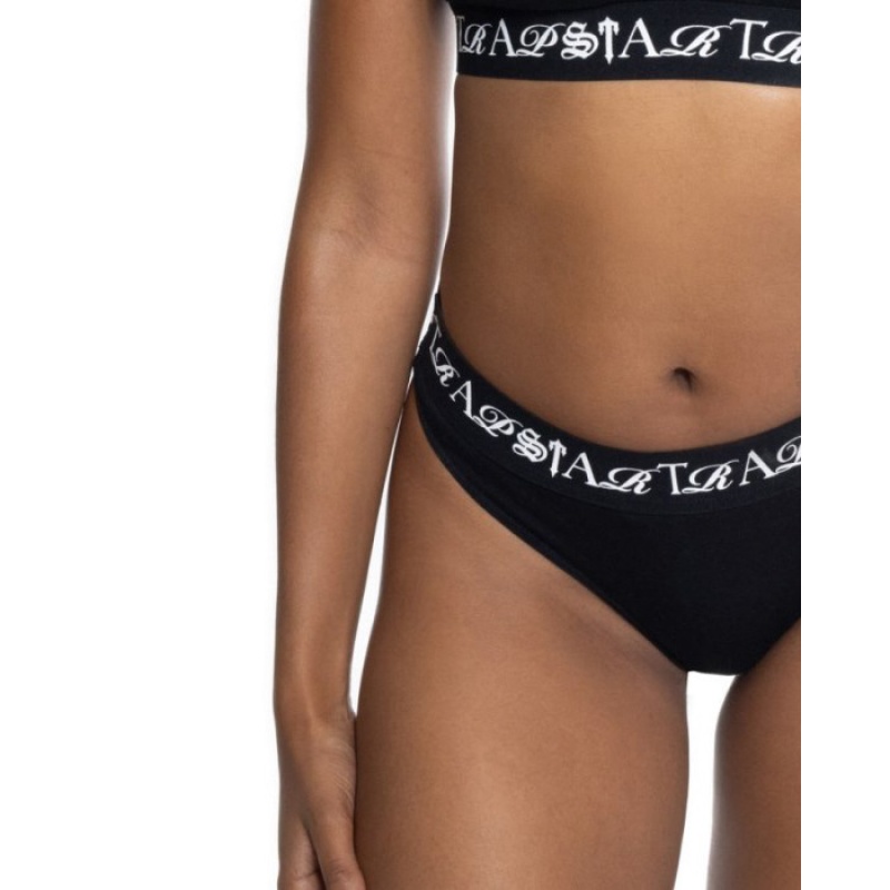 Short Trapstar Script Tanga Mujer Negras Blancas España | DA49-675