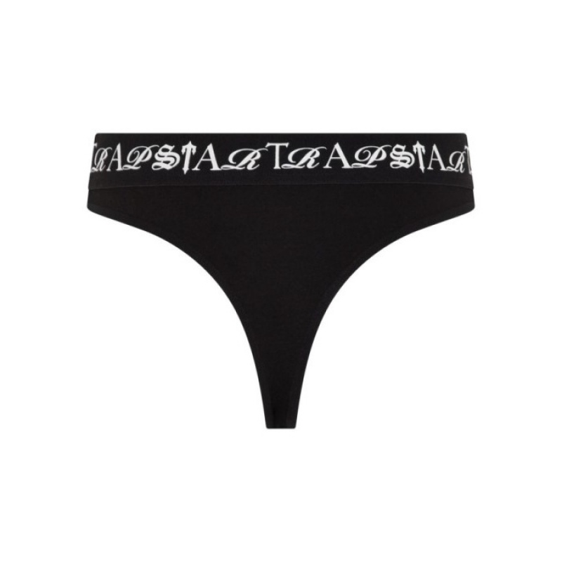 Short Trapstar Script Tanga Mujer Negras Blancas España | DA49-675