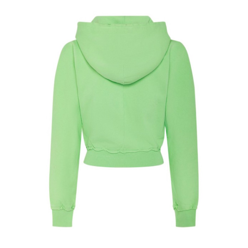 Sudadera con Capucha Trapstar Irongate Cropped Batwing Zip Hoodie Mujer Verde España | AE76-709