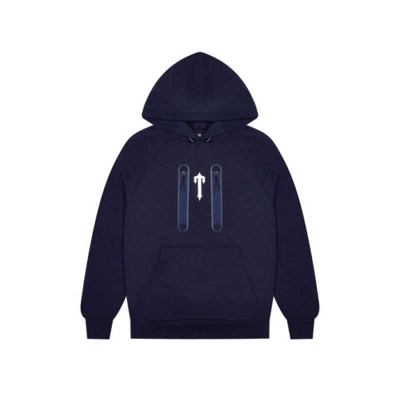 Sudadera con Capucha Trapstar Irongate T Trap Fleece Hombre Azul Marino España | QY30-815