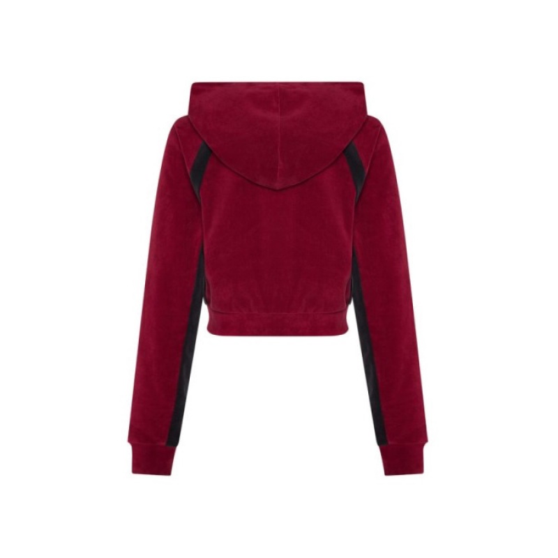 Sudadera con Capucha Trapstar TS-Star Contrast Panel Velour Hoodie Mujer Burdeos España | EU55-108