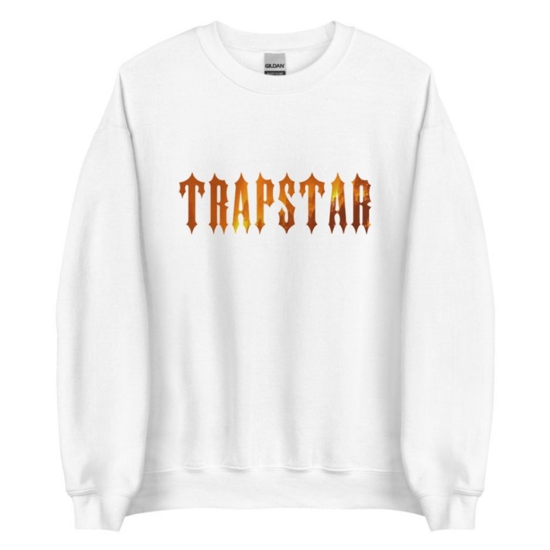 Sudaderas Trapstar Fire Logo Hombre Blancas España | KJ38-894