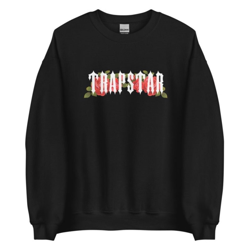 Sudaderas Trapstar Flowers Hombre Negras España | GW72-219