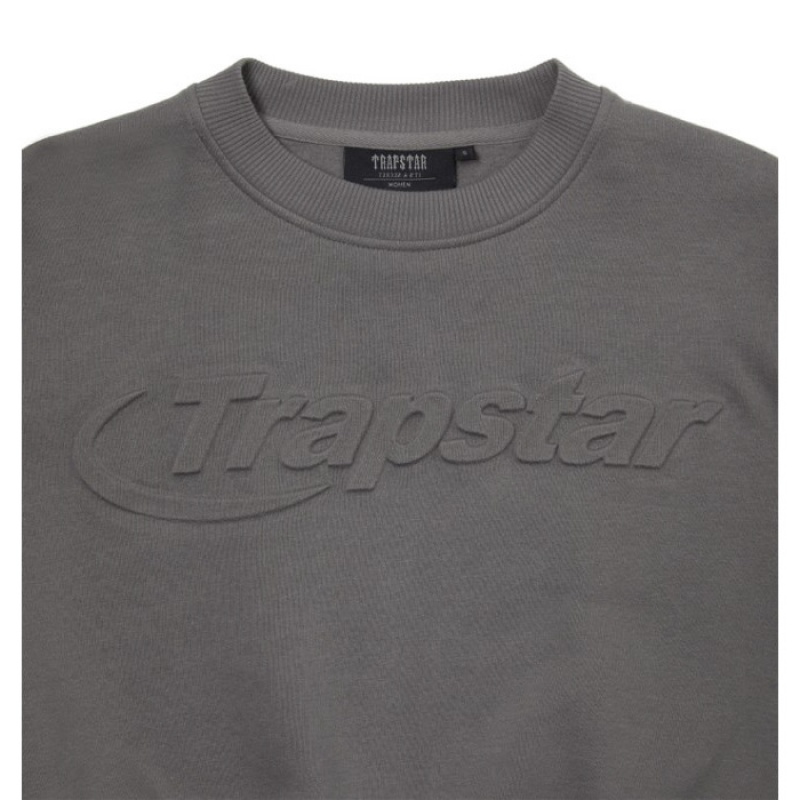 Top Trapstar Hyperdrive Crewneck Mujer Gris España | QK35-734