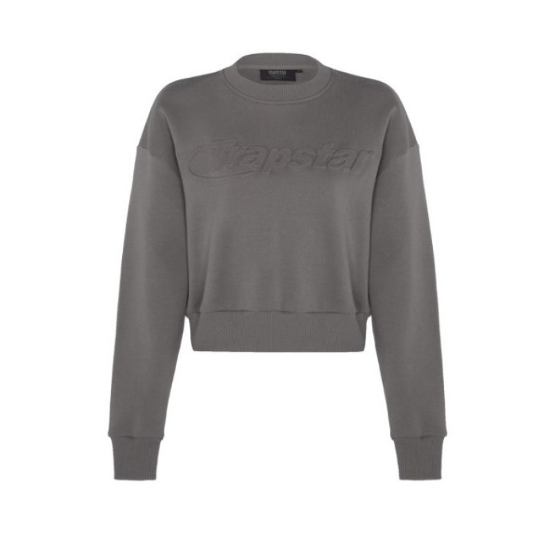 Top Trapstar Hyperdrive Crewneck Mujer Gris España | QK35-734