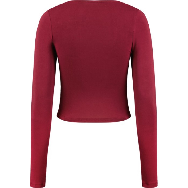 Top Trapstar Long Sleeve Wing Hem Bralette Mujer Rojas España | ZM68-069