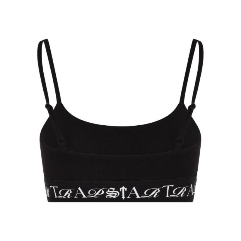 Top Trapstar Script Bra Mujer Negras Blancas España | BO37-091