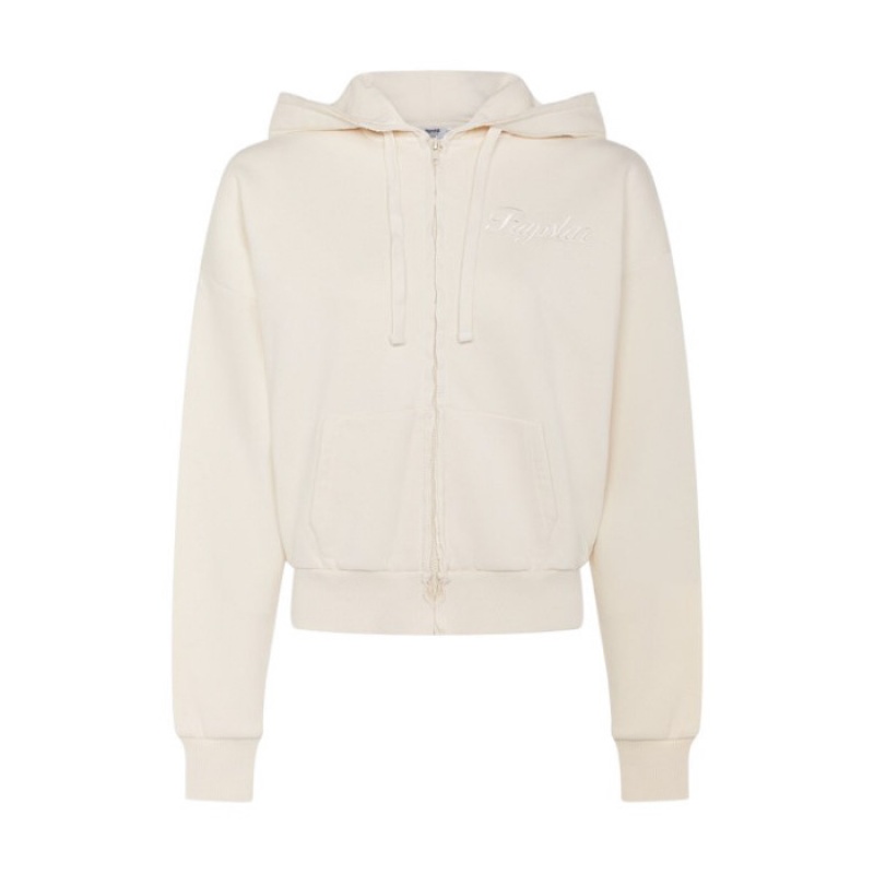 Top Trapstar TS-Star Zip Up Pista Mujer Blancas España | TE92-630