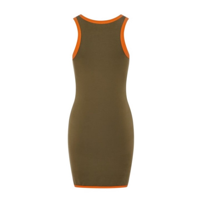 Vestido Trapstar Contrast Racer Mujer Kaki Naranjas España | DU46-370