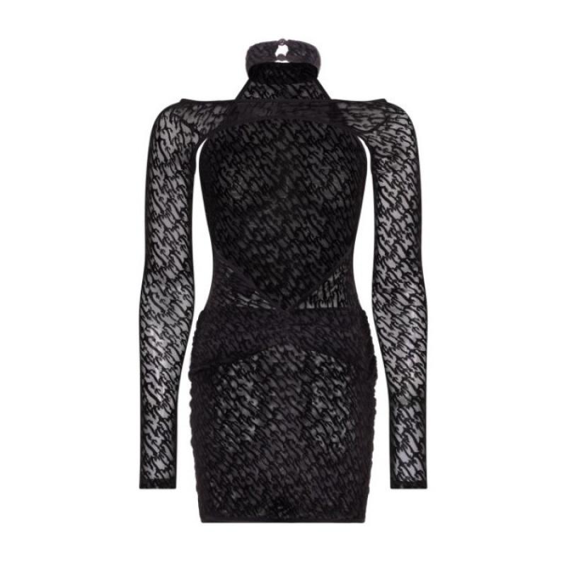 Vestido Trapstar Jacquard Mesh Mujer Negras España | PO77-656