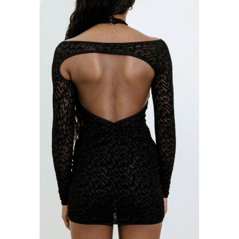 Vestido Trapstar Jacquard Mesh Mujer Negras España | PO77-656